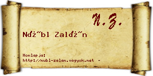 Nübl Zalán névjegykártya