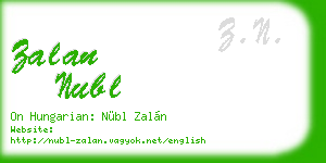 zalan nubl business card